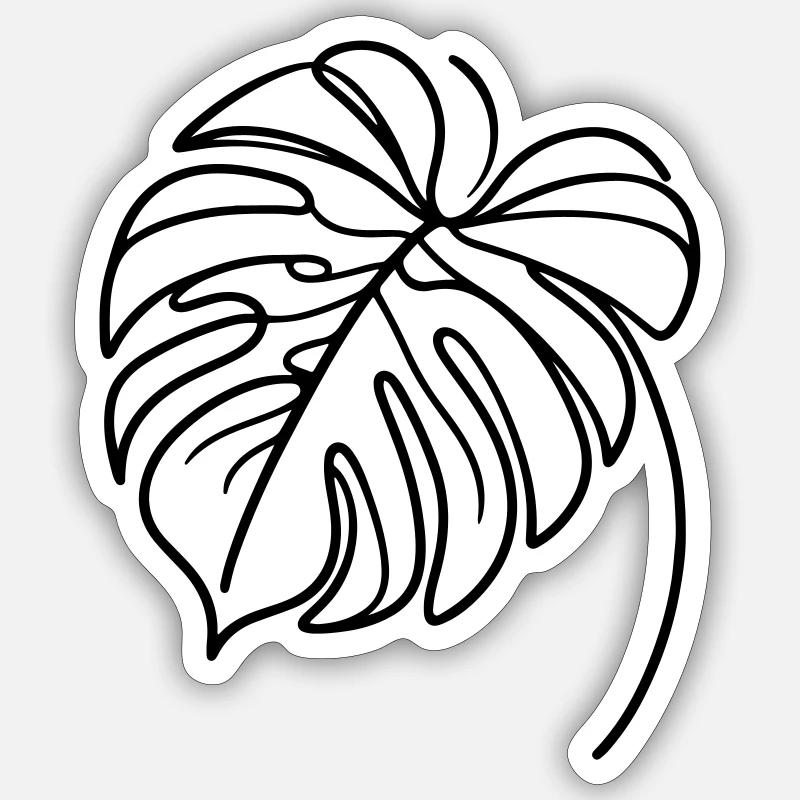 Monstera - Sticker Größe S (10 x 10 cm) - Mattweiß