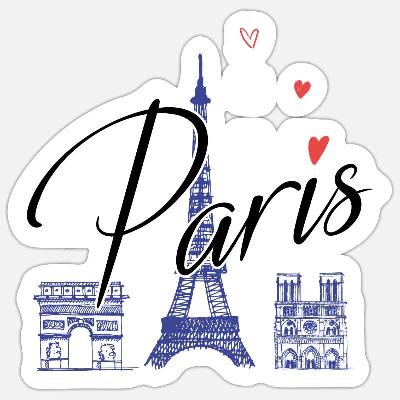 Paris Romance - Sticker taille S (10 x 10 cm) - blanc mat