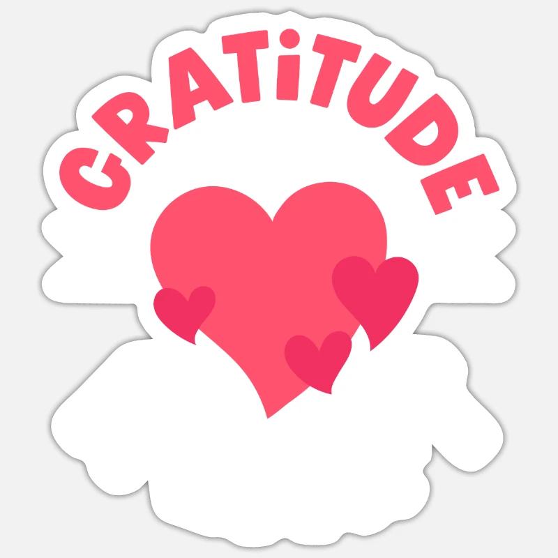 La gratitude remplit mon cœur Message positif Sticker taille S (10 x 10 cm)