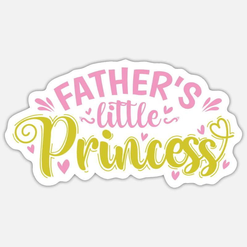 La petite princesse de papa - Sticker taille S (10 x 10 cm) - blanc mat