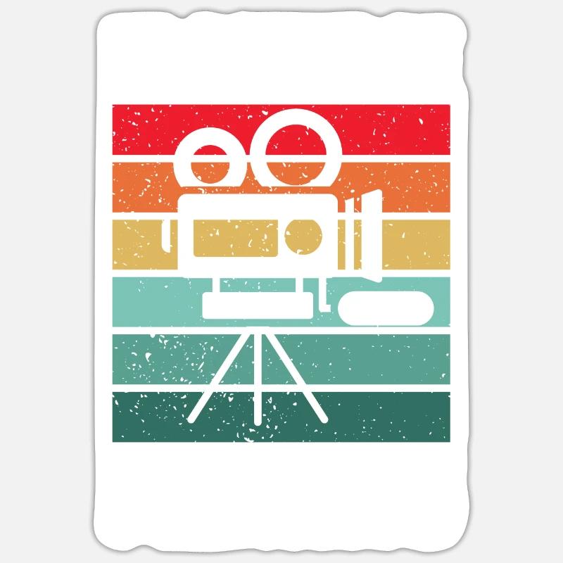 Monteur vidéo Cinéaste Vidéaste - Sticker taille S (10 x 10 cm) - blanc mat