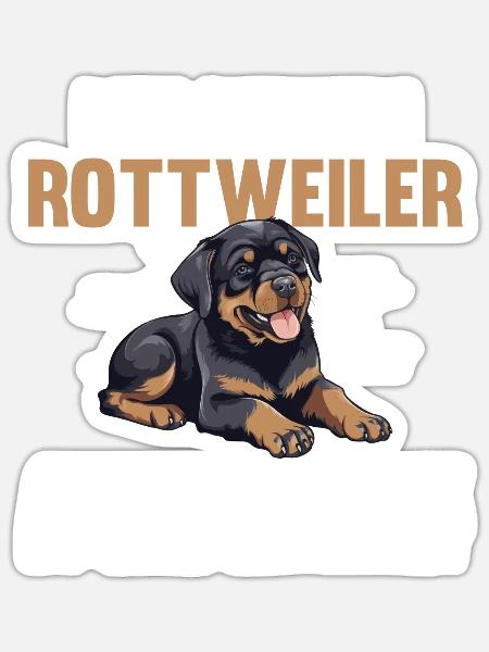 Hund Rottweiler - Sticker Größe S (10 x 10 cm) - Mattweiß