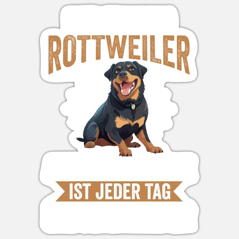 Hund Rottweiler - Sticker Größe S (10 x 10 cm) - Mattweiß