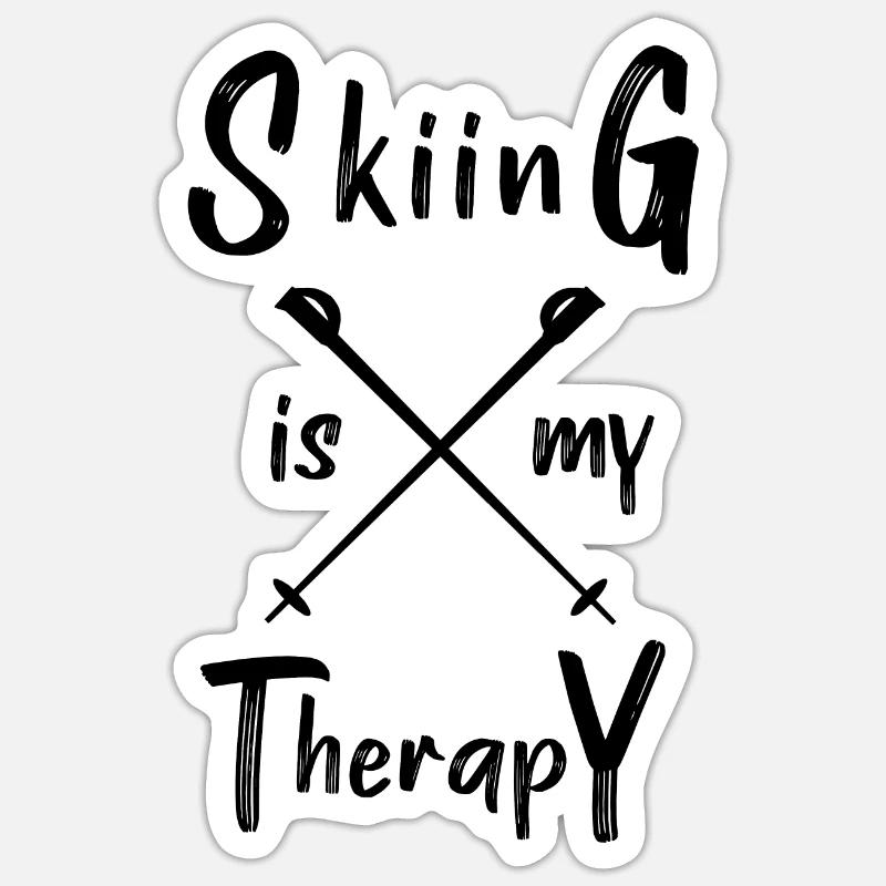 Skiing - Sticker size S (10 x 10 cm) - white matte