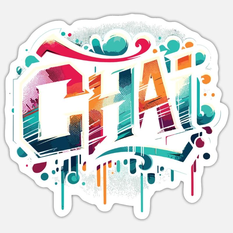 Chai - Sticker taille S (10 x 10 cm) - blanc mat