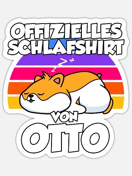Offizielles Schlafshirt Von Otto - Sticker Größe S (10 x 10 cm) - Mattweiß