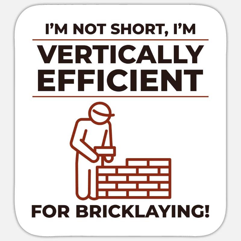 Maçon Maçon Maçon Vertical Efficacité Emploi - Sticker taille S (10 x 10 cm) - blanc mat