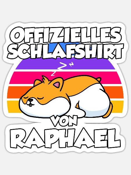 Offizielles Schlafshirt Von Raphael - Sticker Größe S (10 x 10 cm) - Mattweiß