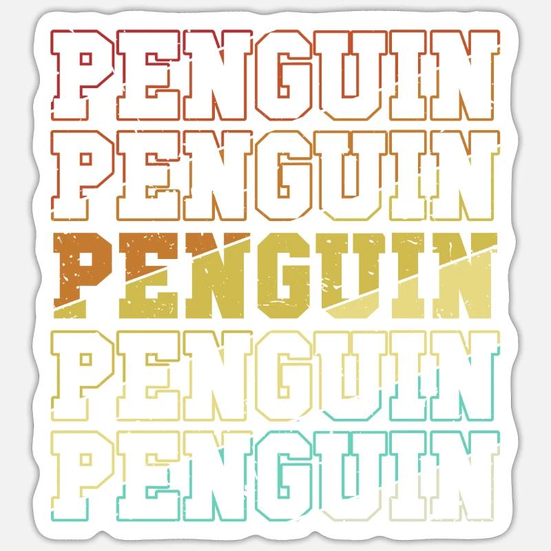 Retro Penguin Kaiserpinguin Seevogel Sticker Größe S (10 x 10 cm)