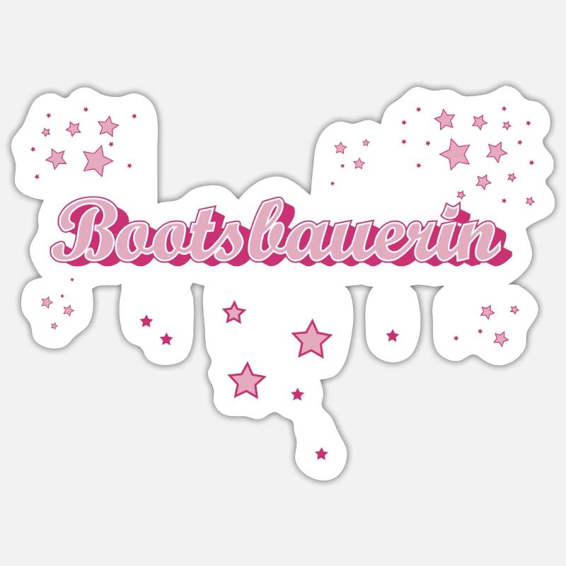 Schiffbauer Abschluss-Geschenk Bootsbauerin - Sticker Größe S (10 x 10 cm) - Mattweiß