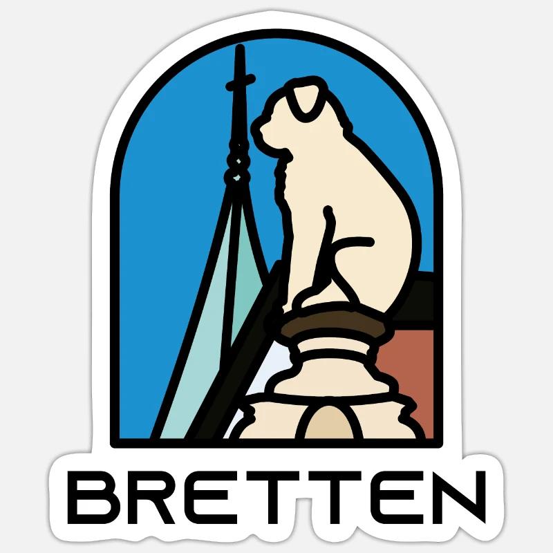 Bretten - Brettener Hundle - Sticker taille S (10 x 10 cm) - blanc mat