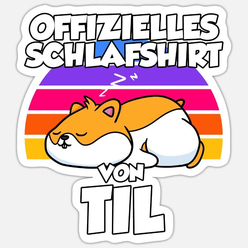 Offizielles Schlafshirt Von Til - Sticker Größe S (10 x 10 cm) - Mattweiß