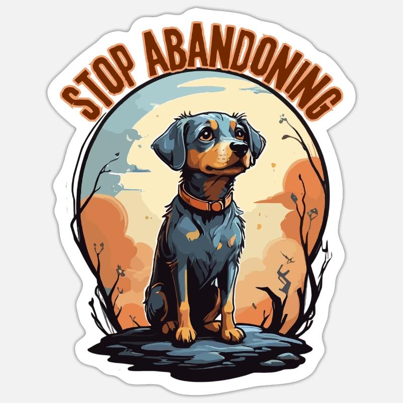Arrêtez d’abandonner les chiens Sticker taille S (10 x 10 cm)