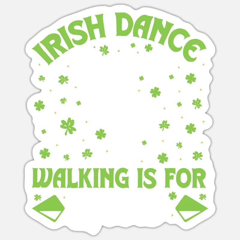 Danse irlandaise Danse irlandaise - Sticker taille S (10 x 10 cm) - blanc mat