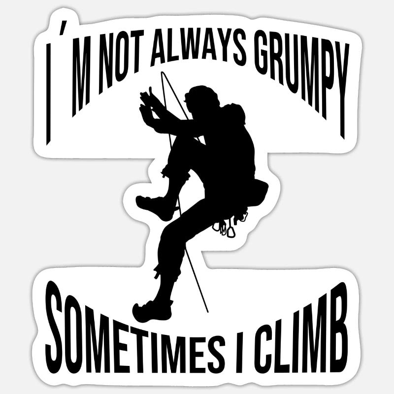Kletterer Klettern Bergsteigen Berg Bergklettern - Sticker Größe S (10 x 10 cm) - Mattweiß