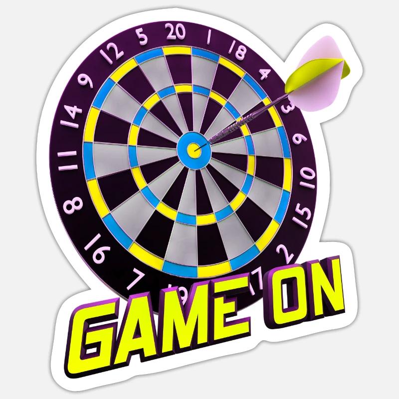 Jeu de fléchettes activé - Jaune Sticker taille S (10 x 10 cm)