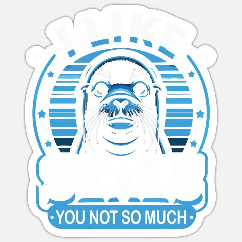 Robbe Robben Tier Seelöwe - Sticker Größe S (10 x 10 cm) - Mattweiß