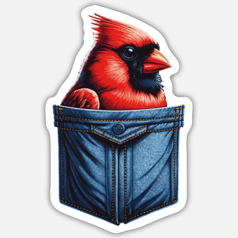 Kardinal Rotkardinal Vogel Roter Kardinal Sticker Größe S (10 x 10 cm)