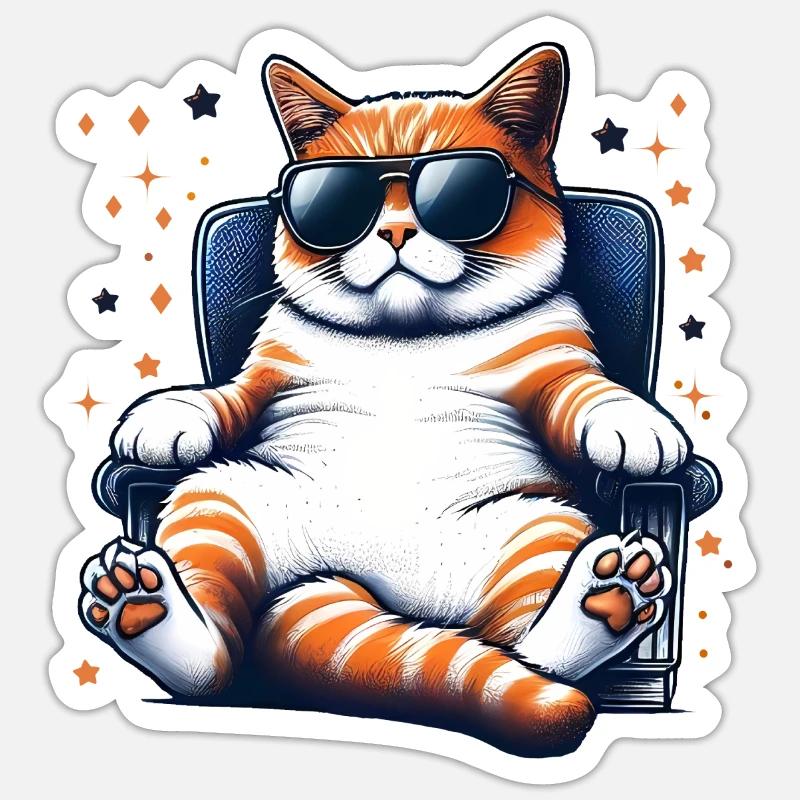 Chat zoné Sticker taille S (10 x 10 cm)