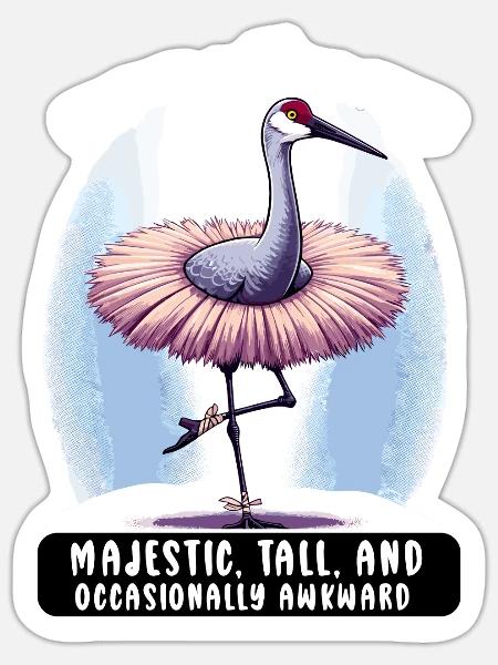 Sandhill Kranichliebhaber Vogelbeobachtung - Sticker Größe S (10 x 10 cm) - Mattweiß
