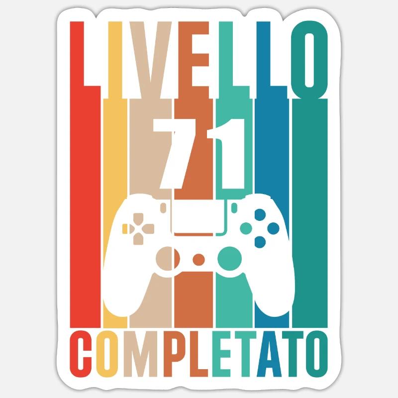 Stufe 71 - Sticker Größe S (10 x 10 cm) - Mattweiß