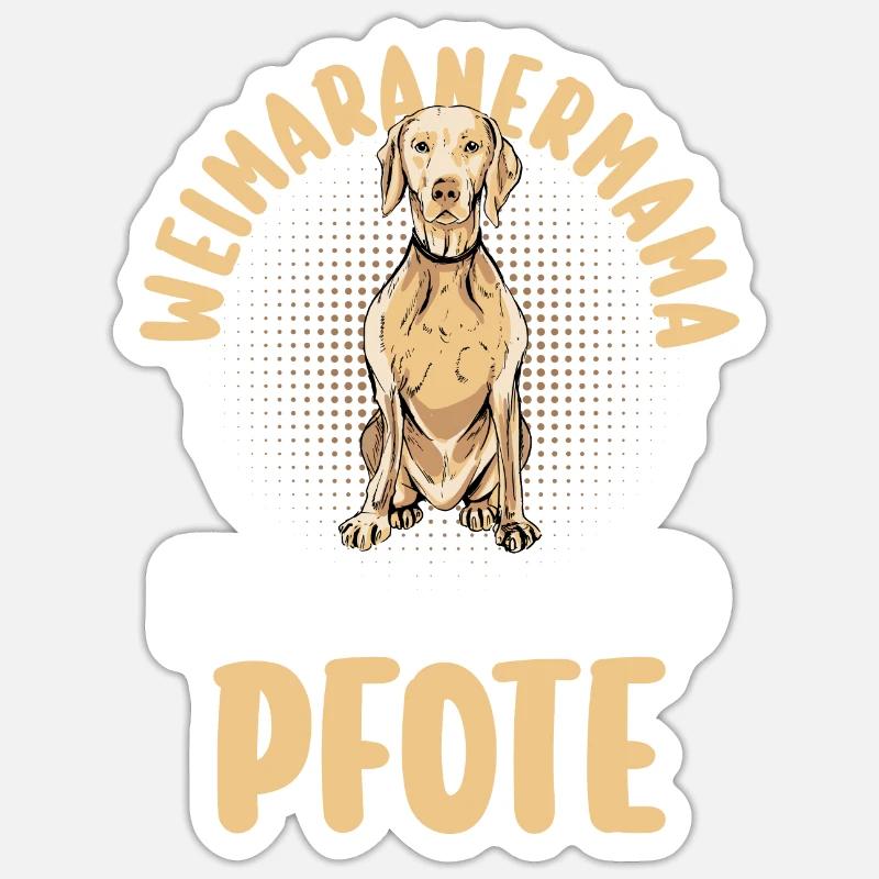 Braque de Weimar chien - Sticker taille S (10 x 10 cm) - blanc mat