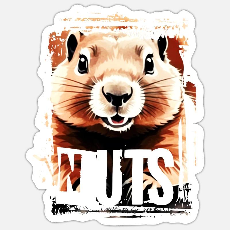 Squirrel Nuts Nuts Nuts - Sticker size S (10 x 10 cm) - white matte