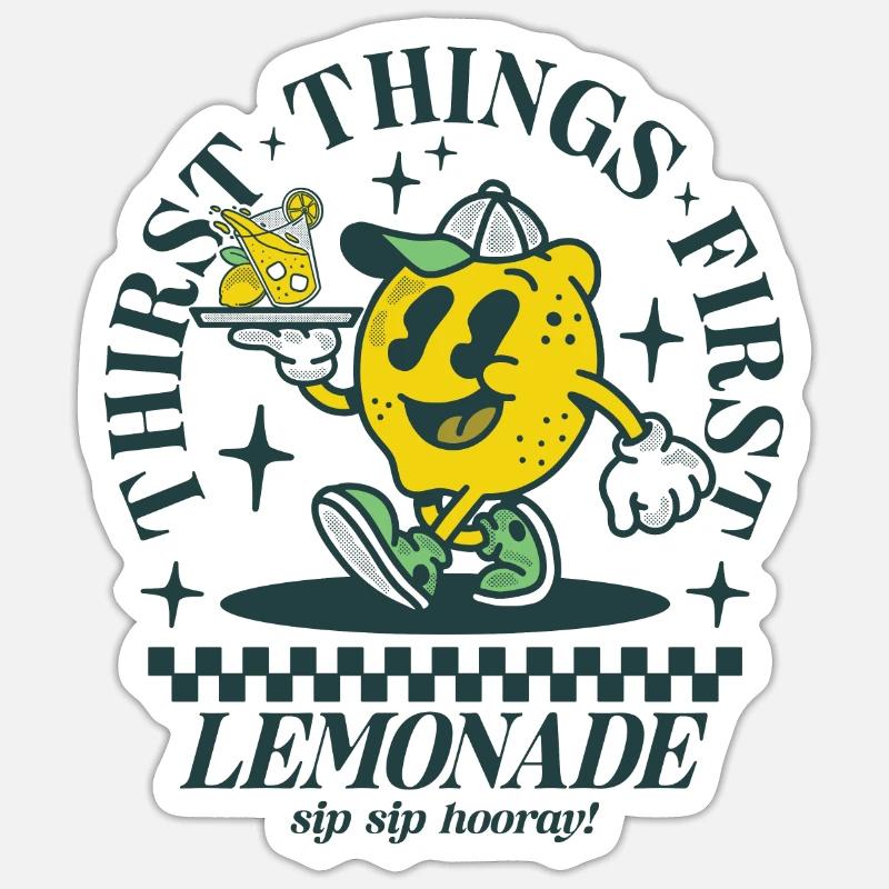 Thirst things first - Lemonade - Sticker size S (10 x 10 cm) - white matte