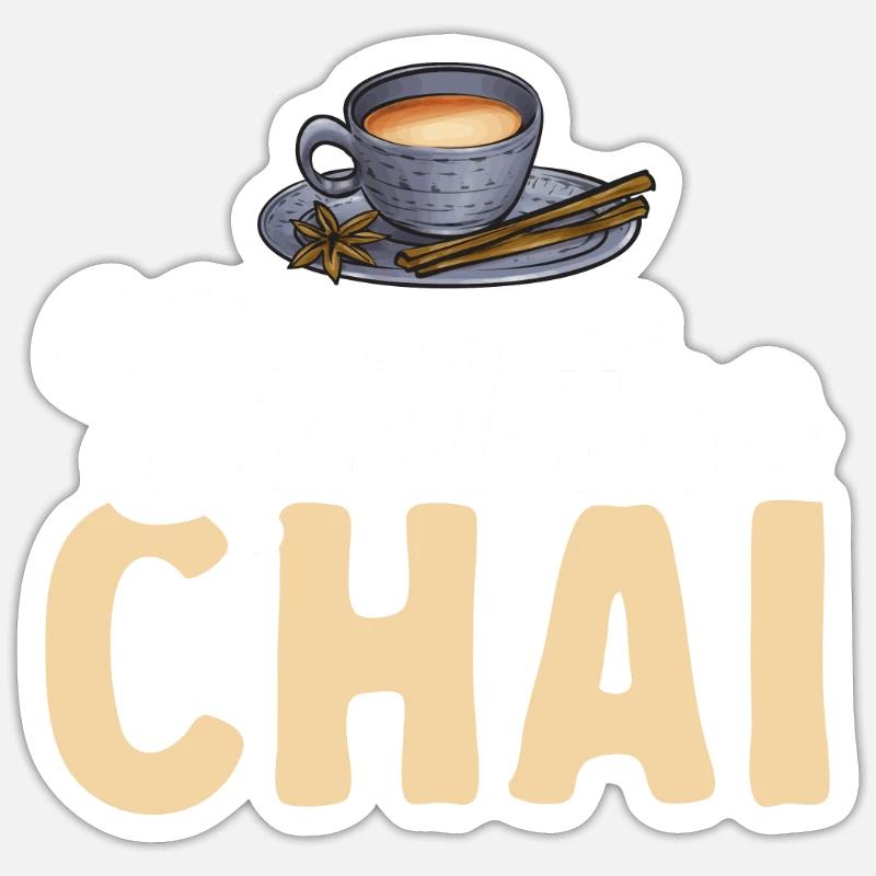 Chai Tee Masala Chai - Sticker Größe S (10 x 10 cm) - Mattweiß