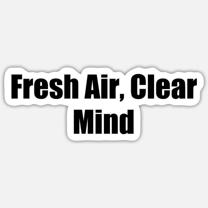 Wandern - Fresh Air, Clear Mind - Sticker Größe S (10 x 10 cm) - Mattweiß