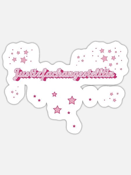 Witzig Abschluss-Geschenk Justizfachangestelltin - Sticker Größe S (10 x 10 cm) - Mattweiß