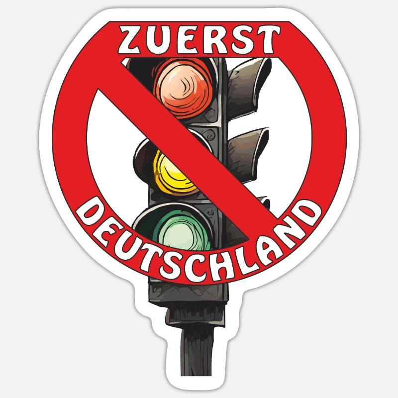 TRAFFIC LIGHT FIRST GERMANY Sticker size S (10 x 10 cm)