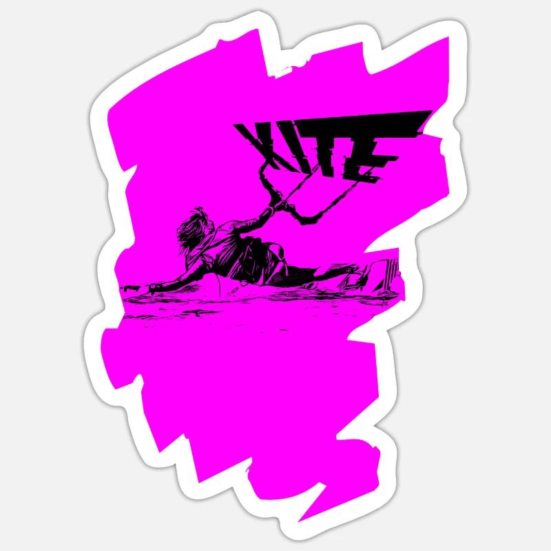 Pink Kite - Sticker Größe S (10 x 10 cm) - Mattweiß