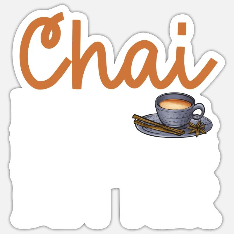Chai Tee Masala Chai - Sticker Größe S (10 x 10 cm) - Mattweiß