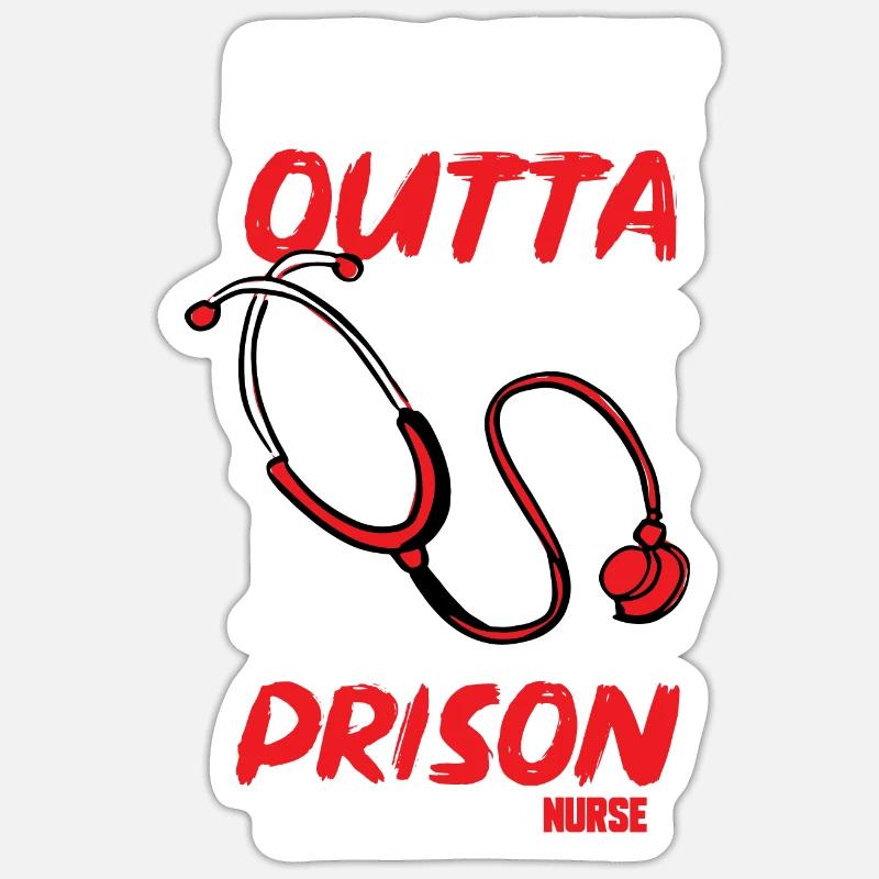 Nurse Penitentiary Prison - Sticker size S (10 x 10 cm) - white matte