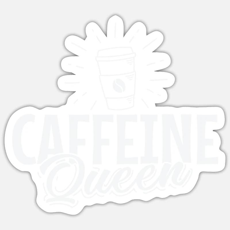 Caffeine Queen Coffee - Sticker size S (10 x 10 cm) - white matte
