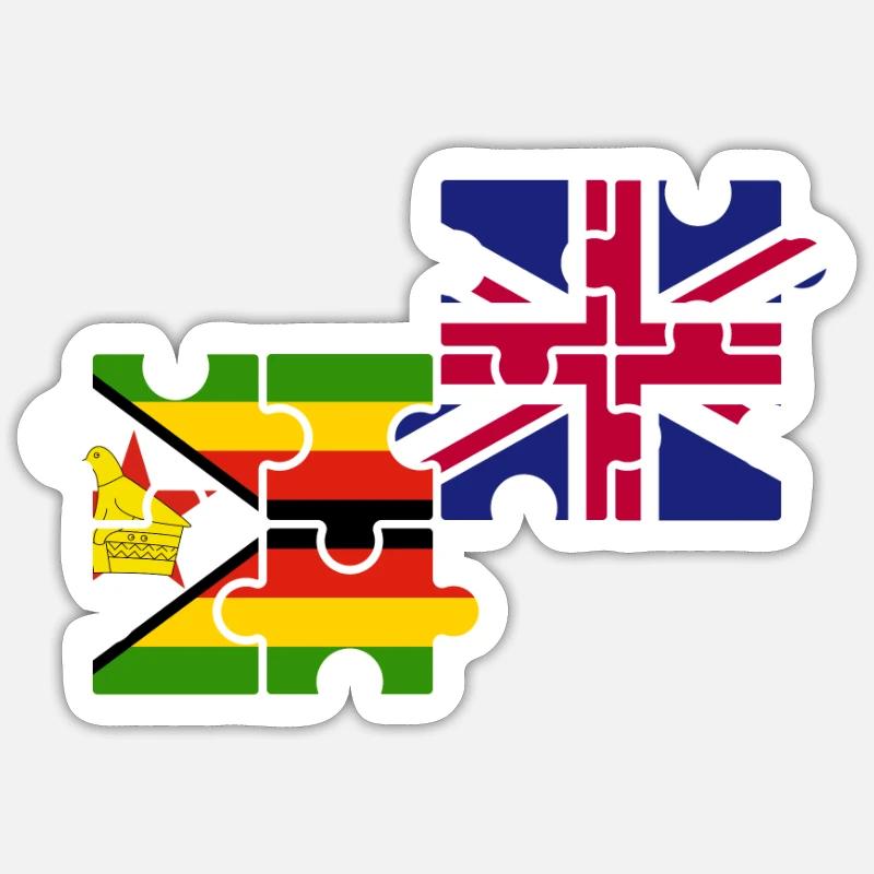 Zimbabwe UK Flag British Zimbabwean Sticker size S (10 x 10 cm)
