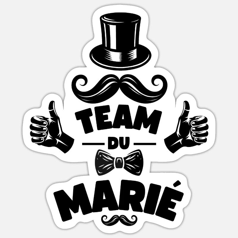 team du marié EVG - Sticker taille S (10 x 10 cm) - blanc mat