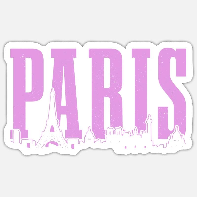 Paris Frankreich Eiffelturm Souvenir - Sticker Größe S (10 x 10 cm) - Mattweiß