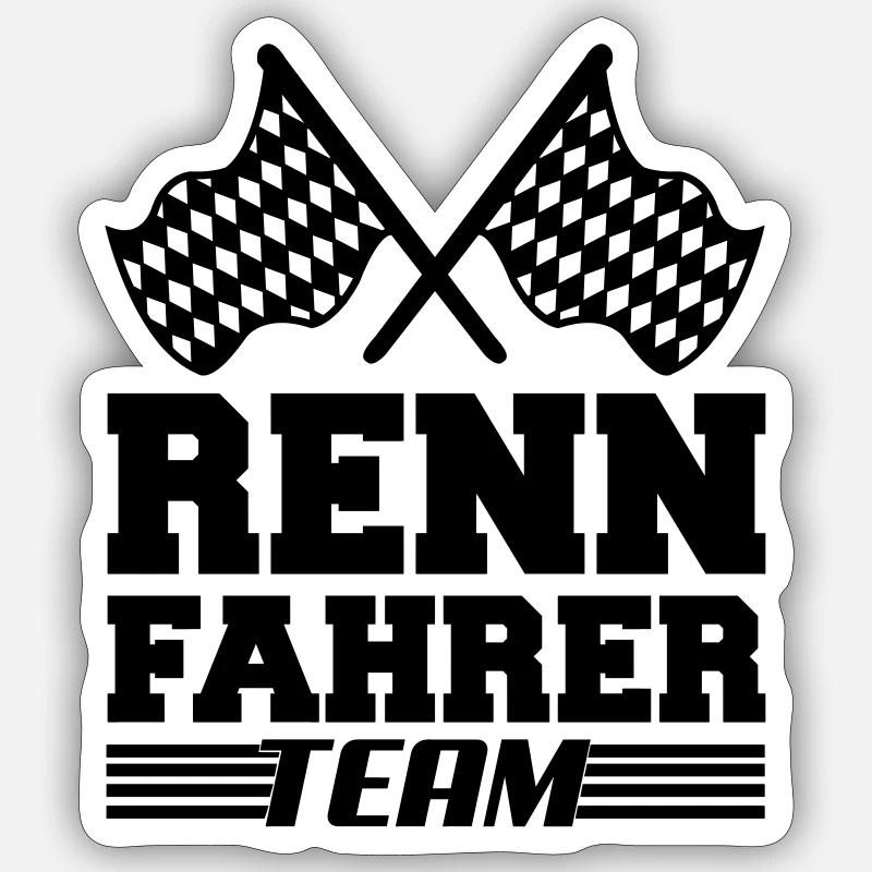 Équipe de course - Sticker taille S (10 x 10 cm) - blanc mat