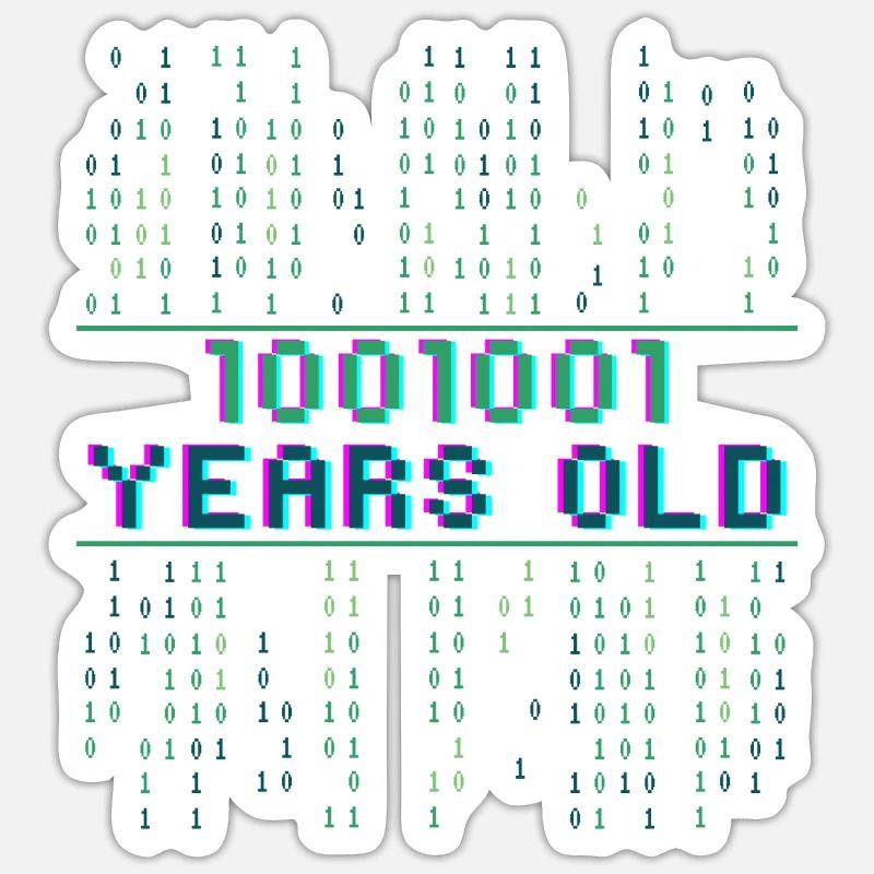 73. Geburtstag 73 Jahre alt Binärcode Coder Sticker Größe S (10 x 10 cm)
