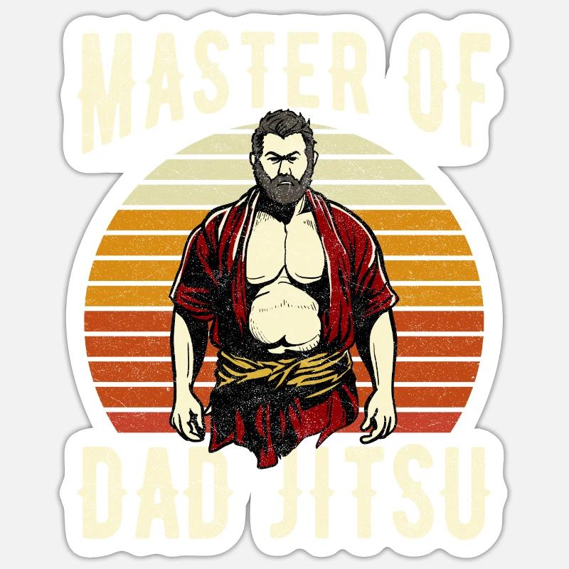 Maître De Papa Jitsu - Sticker taille S (10 x 10 cm) - blanc mat
