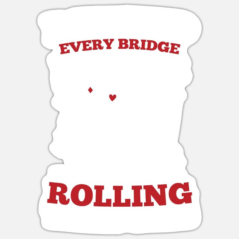 Behind Every Bridge Player Partner Rolling Eyes Sticker Größe S (10 x 10 cm)