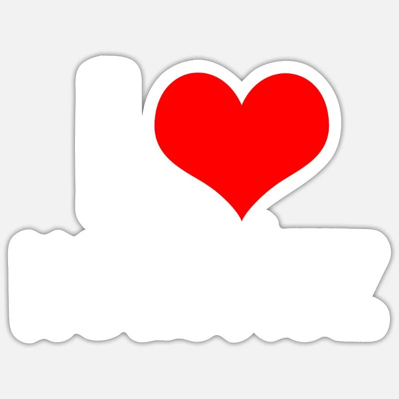J’adore Kolbász - Sticker taille S (10 x 10 cm) - blanc mat