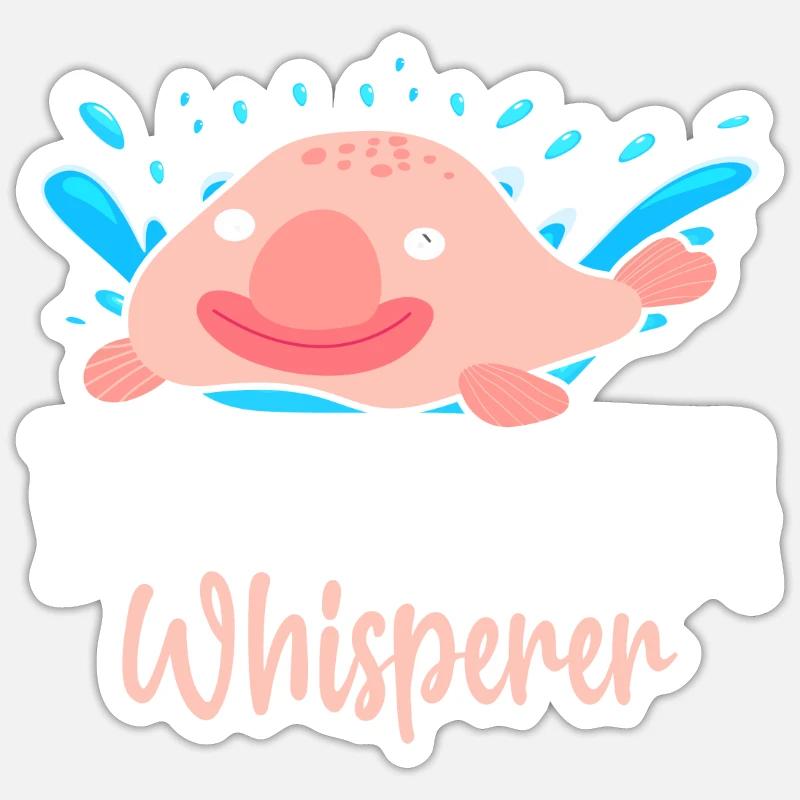 Drôle de créature marine - Sticker taille S (10 x 10 cm) - blanc mat