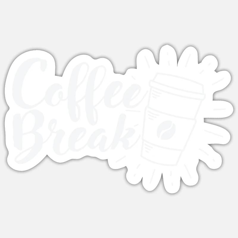 Pause-café Caféine Café Arôme - Sticker taille S (10 x 10 cm) - blanc mat