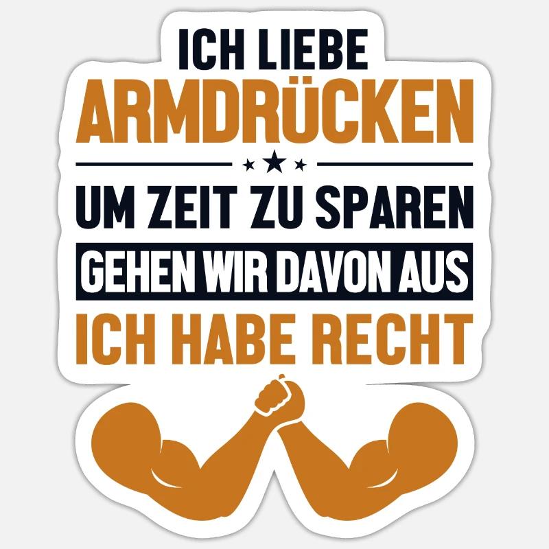 Armdrücken hat immer Recht Techniques Exercise Sticker Größe S (10 x 10 cm)