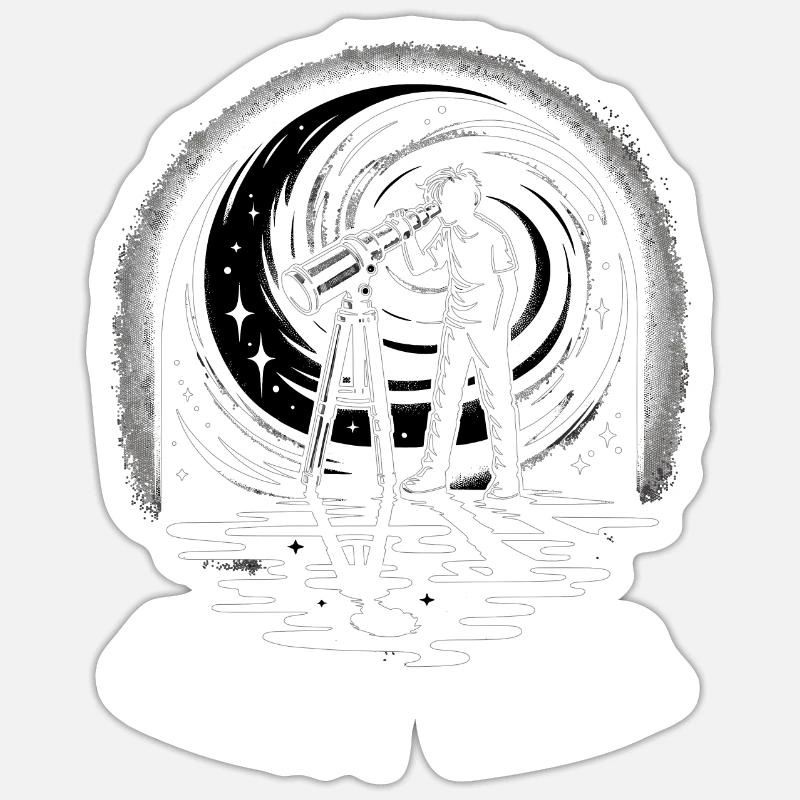 Astrophotographie Astronomie Caméra spatiale - Sticker taille S (10 x 10 cm) - blanc mat