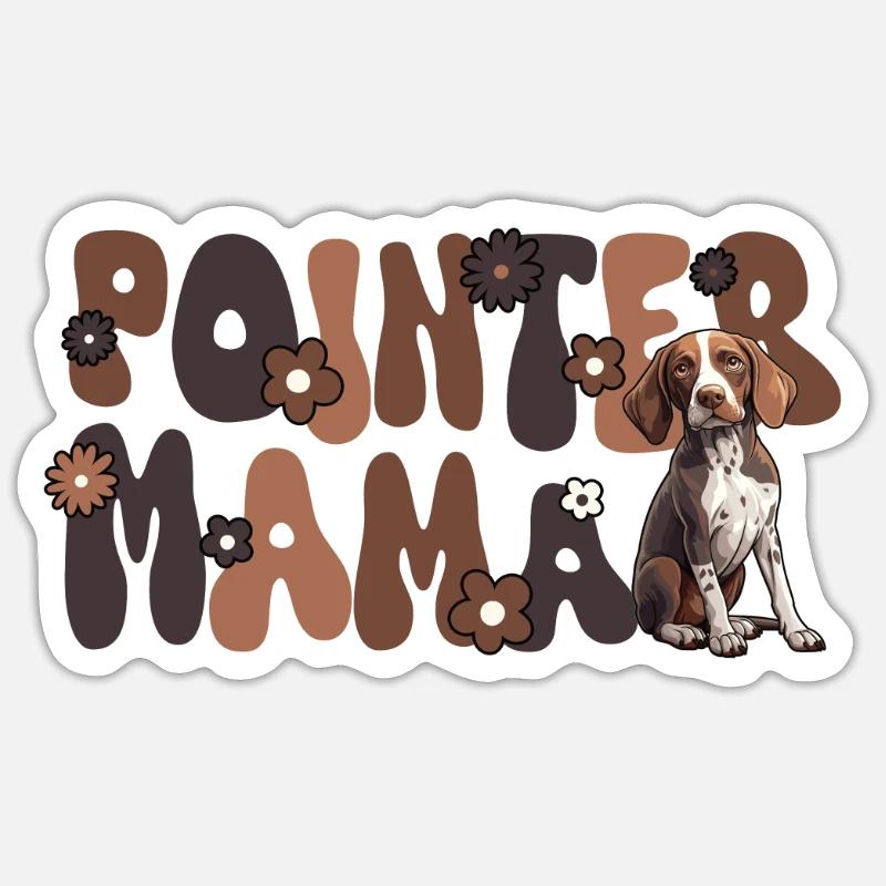 Pointer Groovy Pointer Mama - Sticker Größe S (10 x 10 cm) - Mattweiß