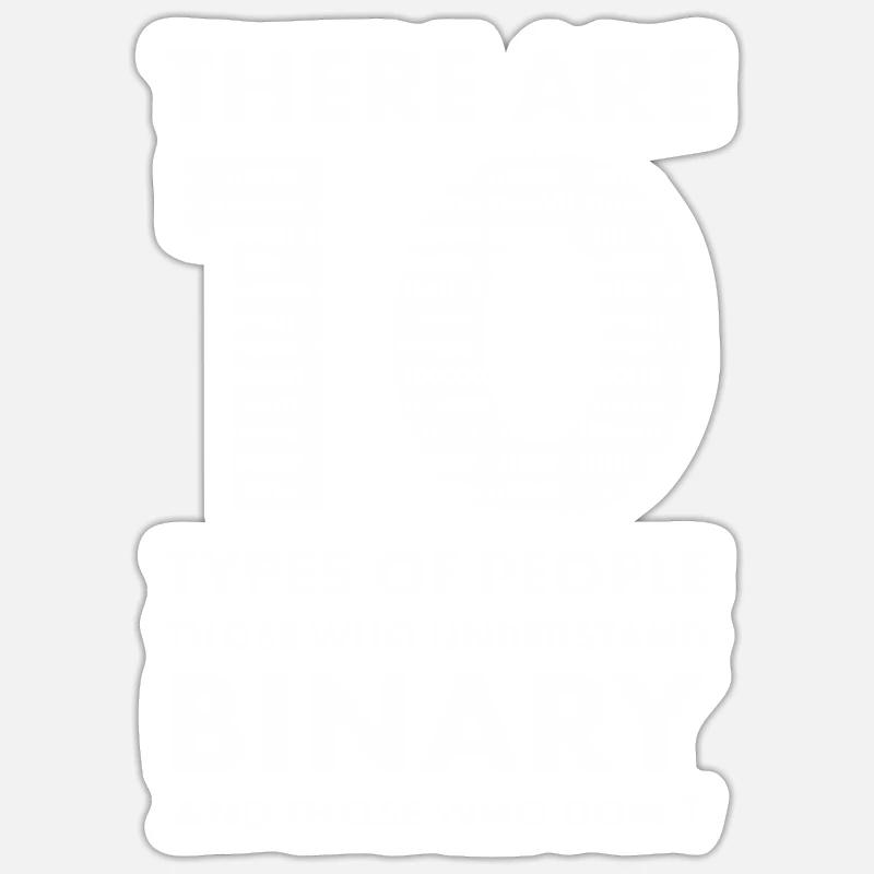 10 Arten von Menschen Binärer lustiger Programmierfreak Sticker Größe S (10 x 10 cm)